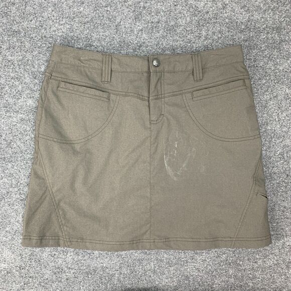 Athleta Take A Hike Dipper Skort Womens 8 Khaki Pockets Inner Shorts *READ - Picture 2 of 13